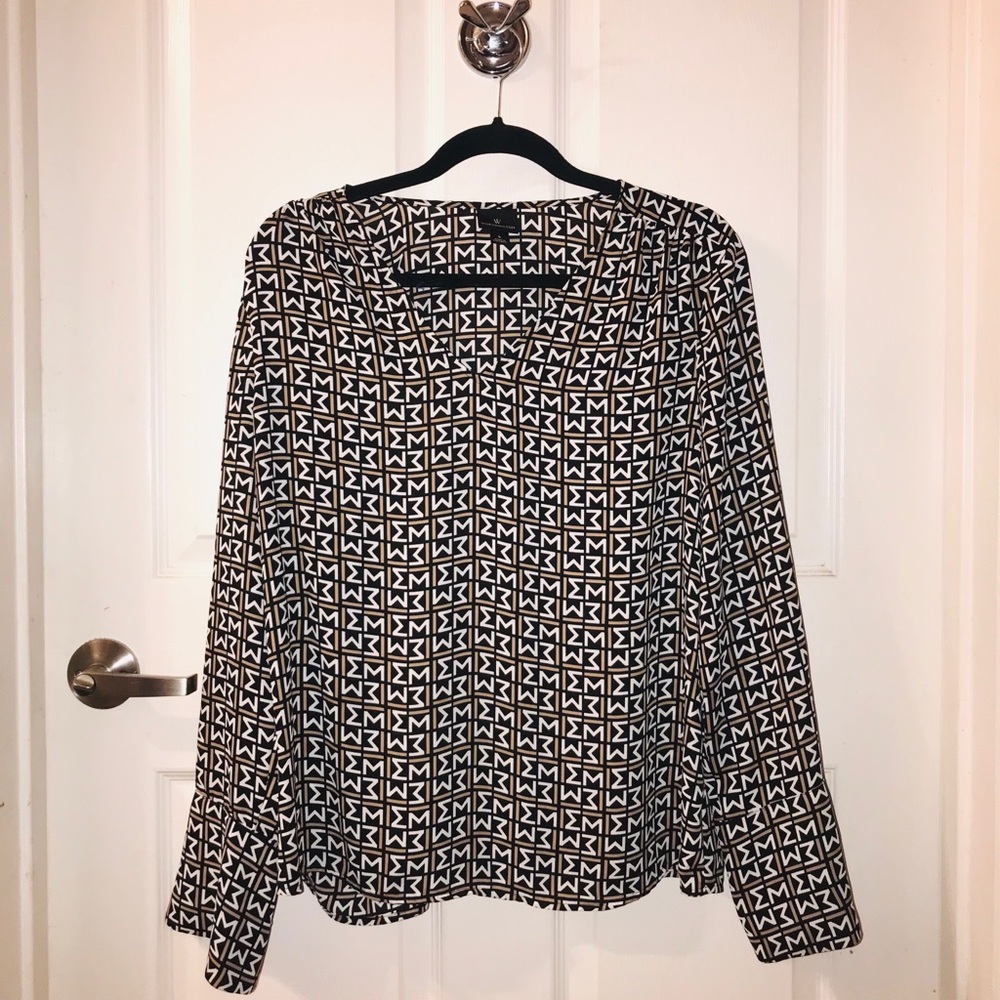 Worthington JC Penny M Print Office Blouse